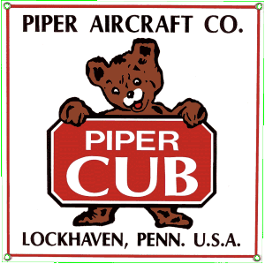 Piper Cub Aircraft Sign