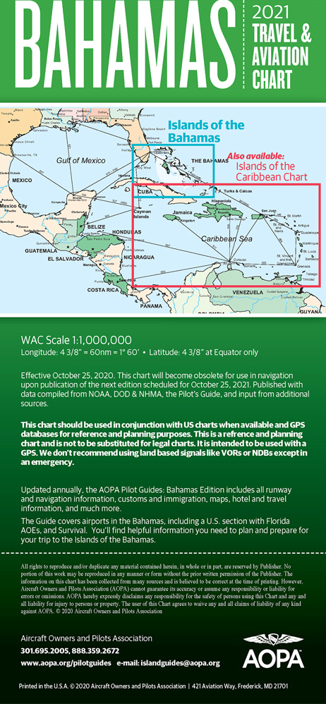 Color WAC Scale VFR Chart for the Bahamas