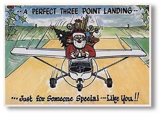 Three Point Landing Holiday Aviation Cards - Set of 10
