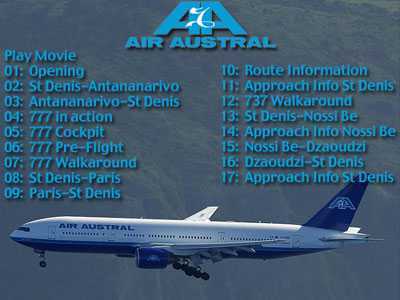 Air Austral B777-200 and B737-300/500 Cockpit Video DVD
