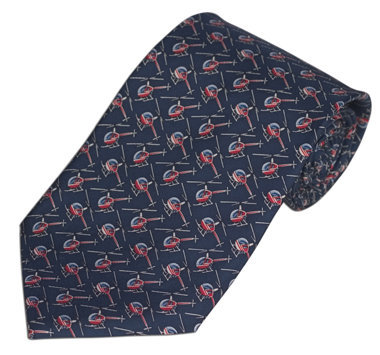 Helicopter Print Tie - 100% Silk