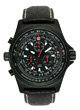 Torgoen T1 Flight Computer Watch - Black Leather, Black Case, Black Face