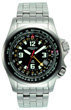 Torgoen T6 E6B/Zulu Time Watch - Steel Bracelet, Black Face