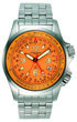 Torgoen T6 E6B/Zulu Time Watch - Steel Bracelet, Orange Face