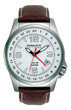 Torgoen T5 Zulu Time Watch - Brown Leather, Silver Case, White Face