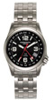 Torgoen T5 Zulu Time Watch - Steel Bracelet, Black Face