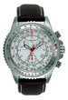 Torgoen T2 Flight Computer Watch - Black Leather, Silver Case, White Face