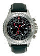 Torgoen T2 Flight Computer Watch - Black Leather, Silver Case, Black Face
