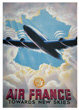 Air France Vintage Canvas Framed Art