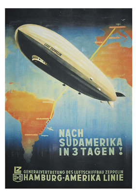1930 Zeppelin Vintage Canvas Framed Art
