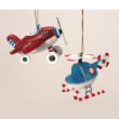 Airplane & Helicopter Ornament Set