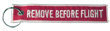 Embroidered Remove Before Flight Keychain with Logo