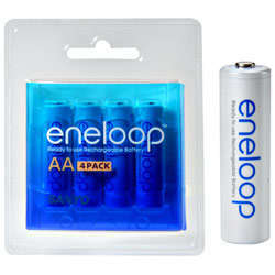 Sanyo eneloop 4 Pack AA NiMH Pre-Charged Rechargeable Batteries