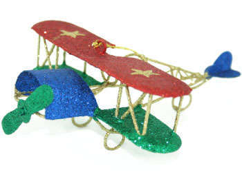 Glitter Airplane Ornament