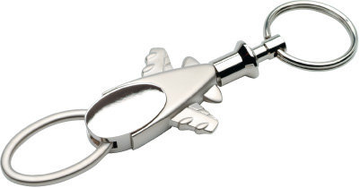 Silver Airplane Key Ring