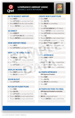 Lowrance Airmap 2000C/1000 Single Page Qref Card