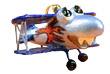 Plane Trouble Ornament - Blue