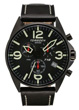 Torgoen T16 Watch - Black Leather, Black Face (T16101)