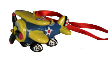 Blue Biplane Ornament