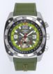 Torgoen T7 Watch - Olive Polyurethane Strap, Silver Case, Silver Face