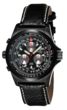 Torgoen T1 Watch - Black Leather Strap, Black Face, Black Case