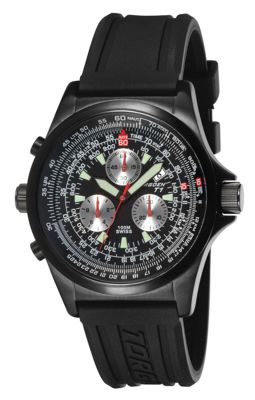 Torgoen T1 Watch - Black Polyurethane Strap, Black Face, Black Case