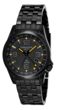 Torgoen T5 Zulu Time Watch - Black Steel Bracelet, Black Case, Yellow/Black Dials