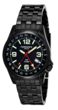 Torgoen T5 Zulu Time Watch - Black Steel Bracelet, Black Case, White Dials