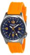 Torgoen T5 Zulu Time Watch - Orange Polyurethane Strap, Blue Face, Silver Case