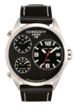 Torgoen T8 Zulu Time Watch  - Black Leather Strap, Steel Case, Black Face