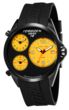 Torgoen T8 Zulu Time Watch - Black Strap, Black Steel Case, Yellow Dials