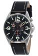 Torgoen T16 Watch - Black Leather Strap, Steel Case, Black Face