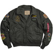 Alpha CWU-45P Pilot Nylon Flight Jacket with Patches - Sage/Black