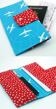 Travel Passport Wallet with Blue Airplanes
