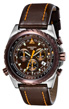 Torgoen T22 E6B Flight Computer Watch - Brown Leather Strap T22102