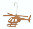 Cherry Wood Helicopter Ornament