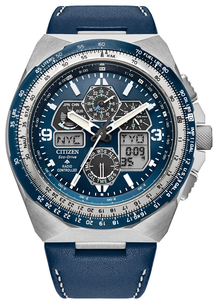 Citizen Promaster Skyhawk A-T Watch with Blue Dial Leather
