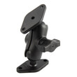 RAM Double Ball Diamond Plate Mount - B Size Short