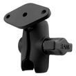RAM Double Socket Arm with Diamond Plate - B Size Short