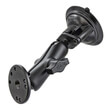 RAM Twist-Lock Suction Cup Double Ball Mount with Round Plate - Medium