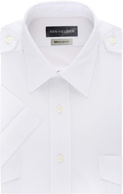 van heusen white dress shirts Men's Shirt Sleeve Shirt Size 151/2 and a generous cut through the chest and waist Men's Van Heusen Slim-Fit Ultra