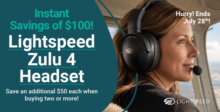 Lightspeed Zulu 4 ANR Pilot Headset Special Offer